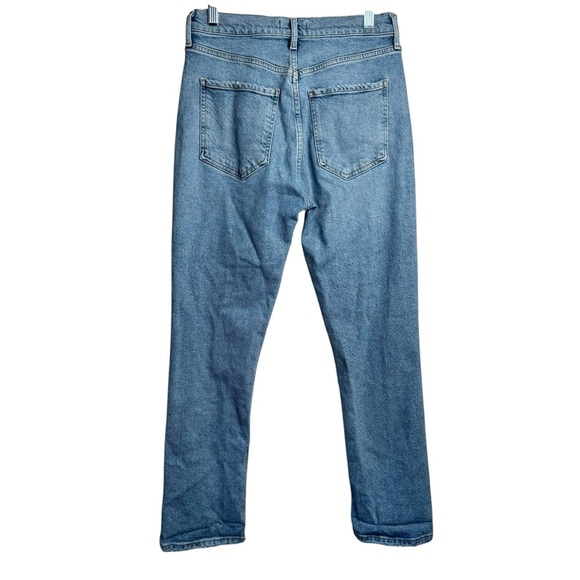 AGOLDE Riley High Rise Straight Crop in Whiplash Denim Blue Jeans 28 B25 - Picture 4 of 12